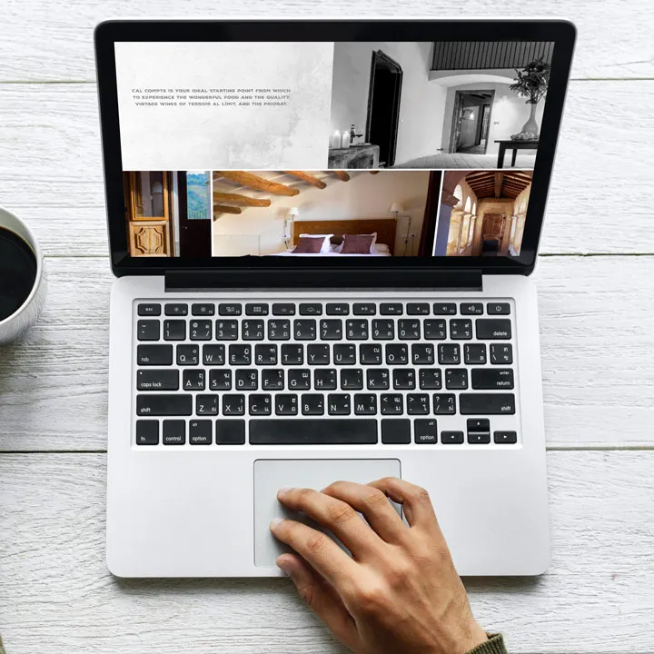 Cal compte priorat rooms gallery laptop mockup
