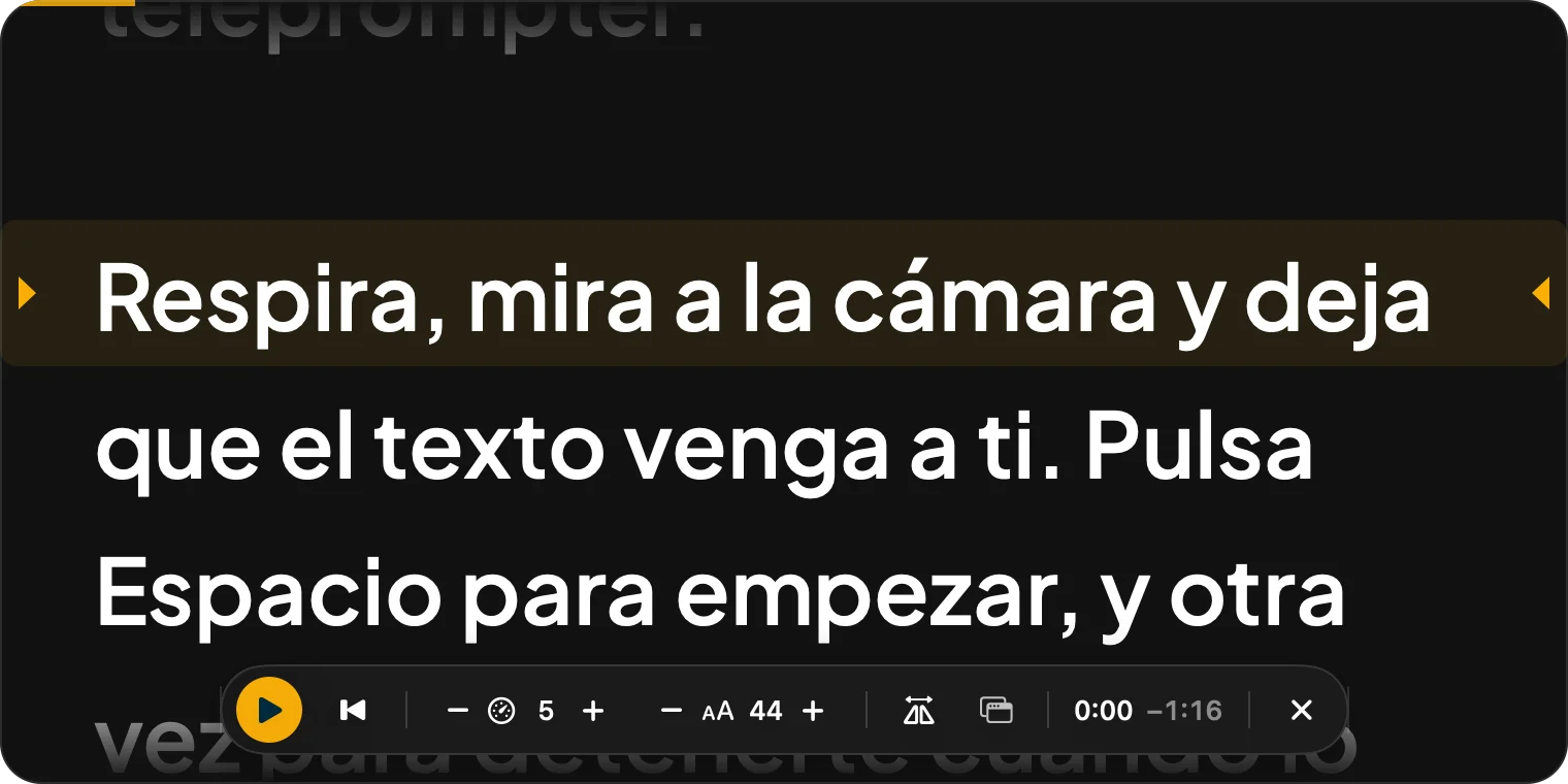 Entreprompter reading line