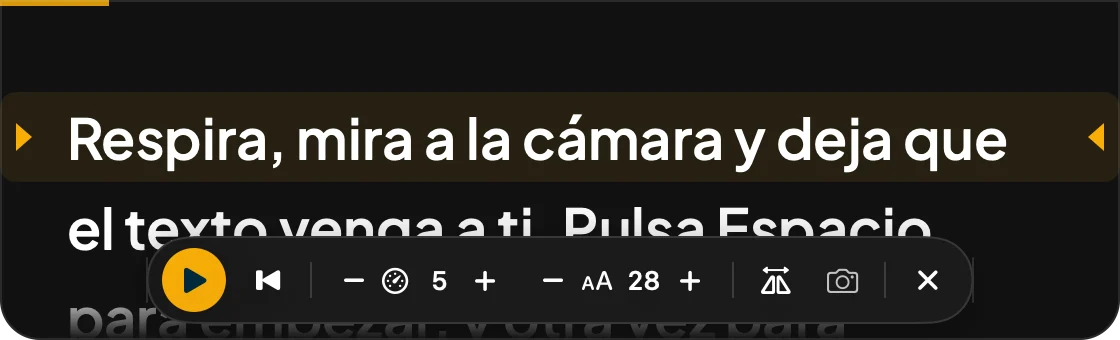 Entreprompter under camera mode