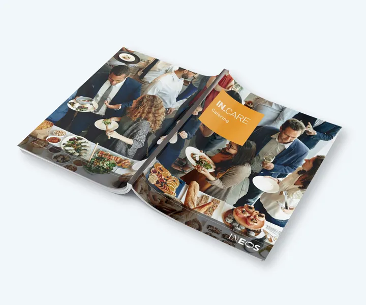 Ineos in care catering brochure cover spread