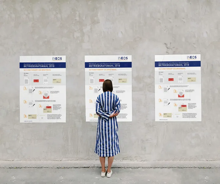 Ineos postal vote infographic wall display