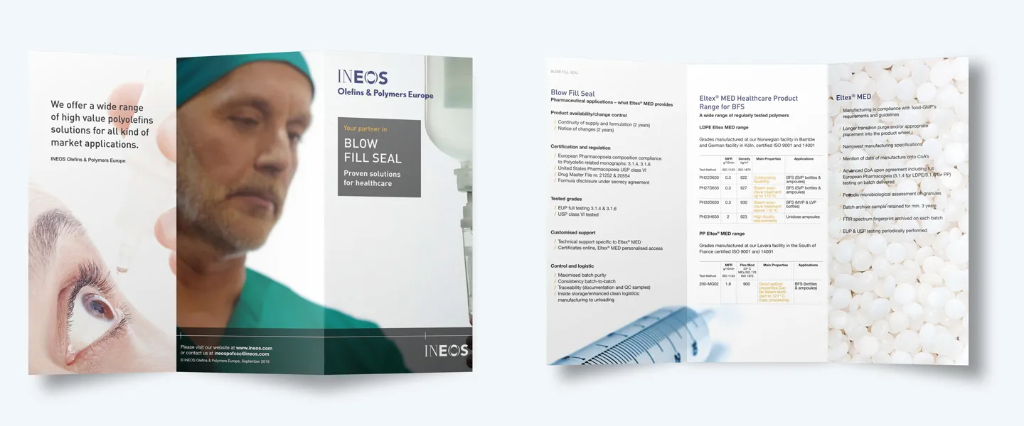 Ineos sales flyer blow fill seal open spread