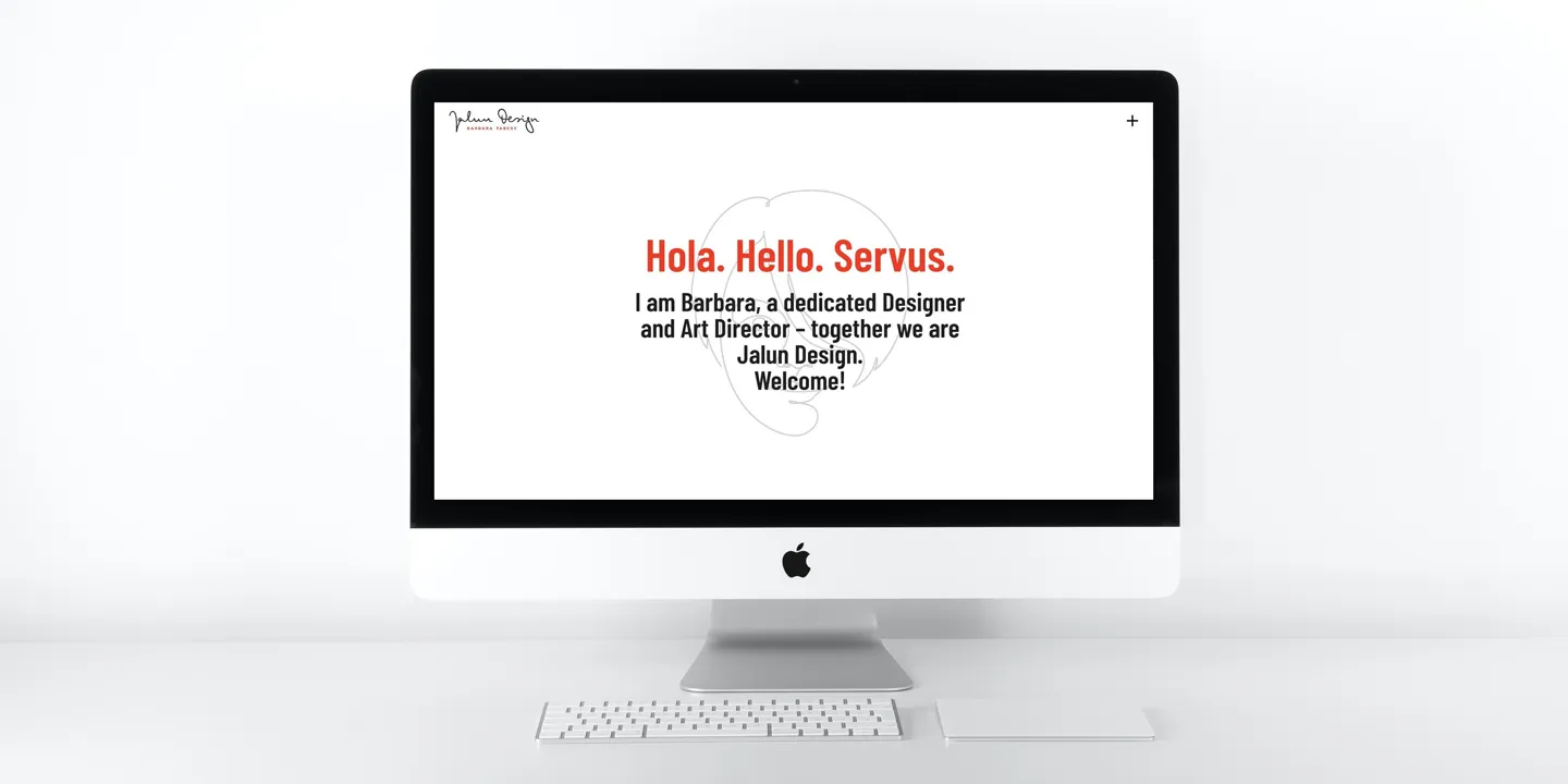 Jalun design homepage imac mockup