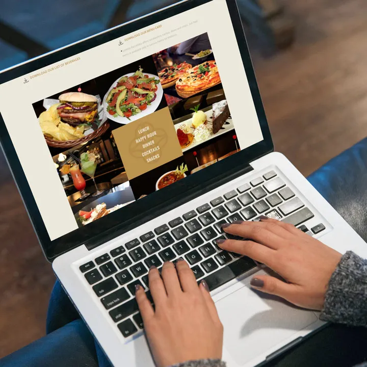 Lennox the pub menu page laptop mockup