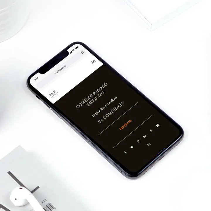 Rice sanchez romera private dining mobile mockup