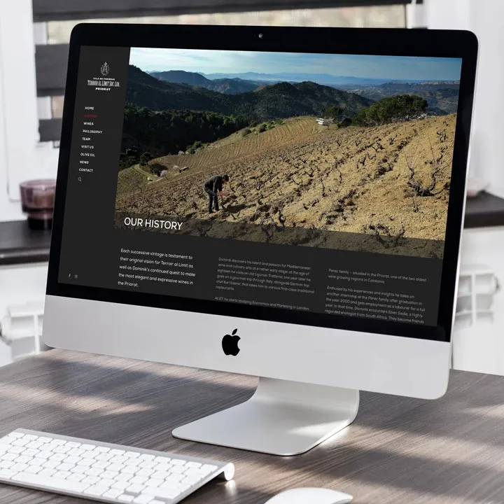 Terroir al limit history page imac mockup