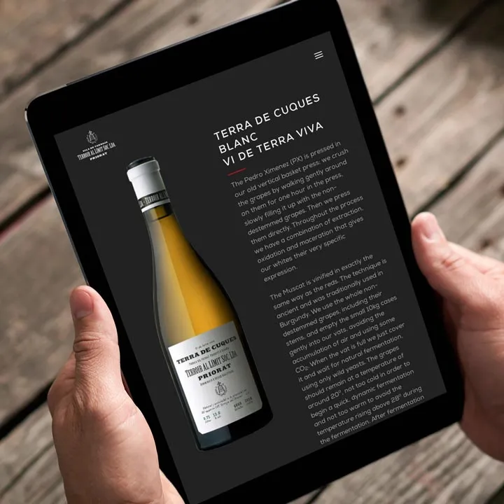 Terroir al limit wine detail tablet mockup