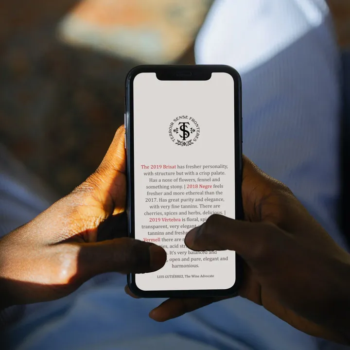 Terroir sense fronteres wine reviews mobile mockup