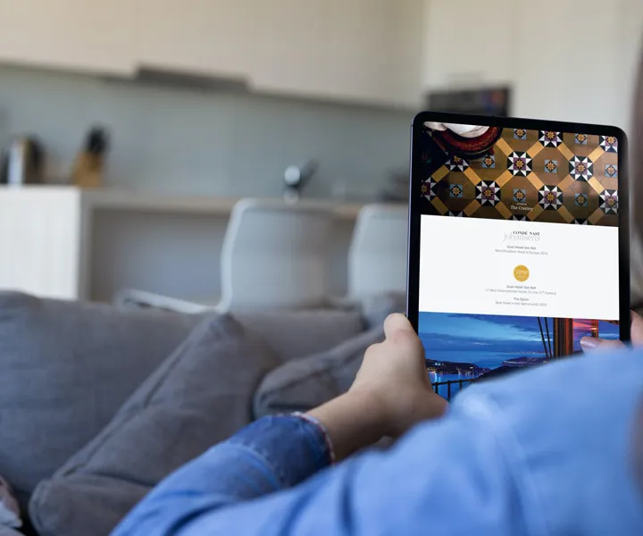 The stein group awards tablet sofa mockup