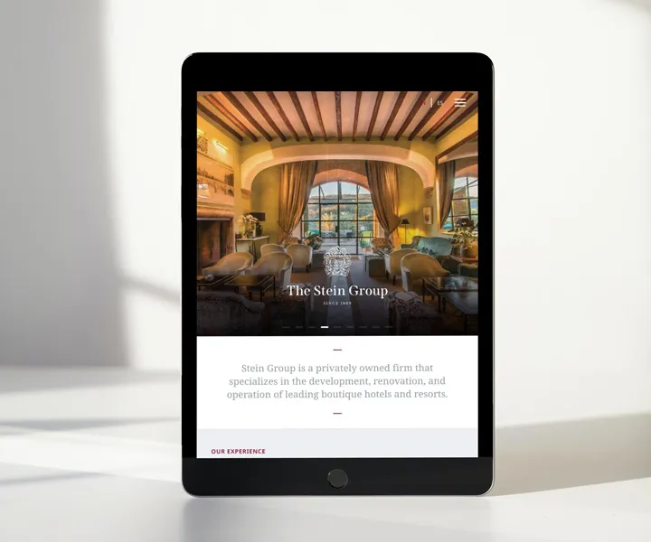 The stein group homepage ipad hotel interior
