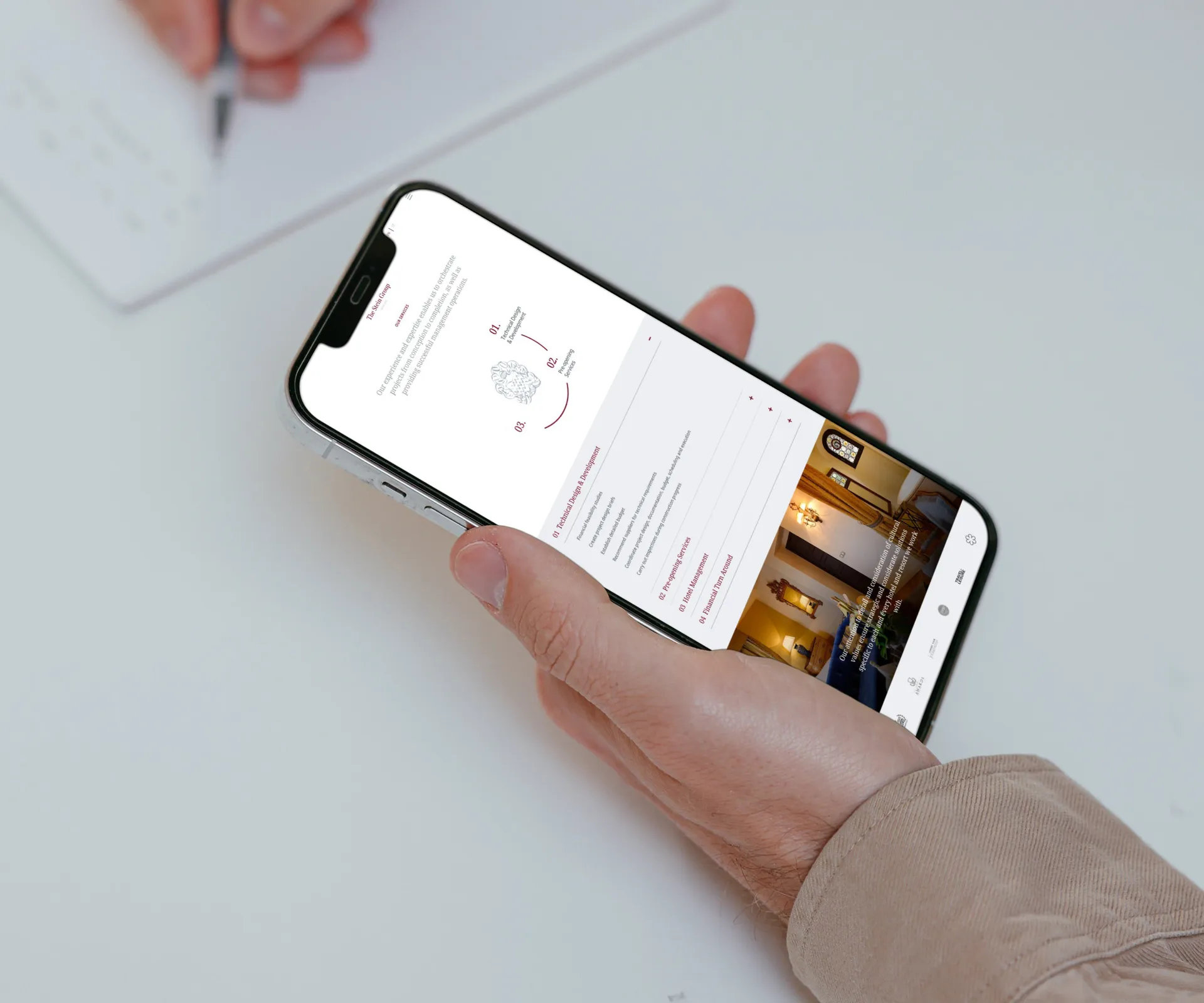 The stein group services mobile landscape mockup