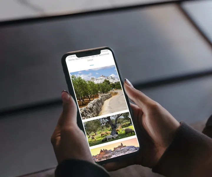 Trullo di puglia region gallery mobile mockup